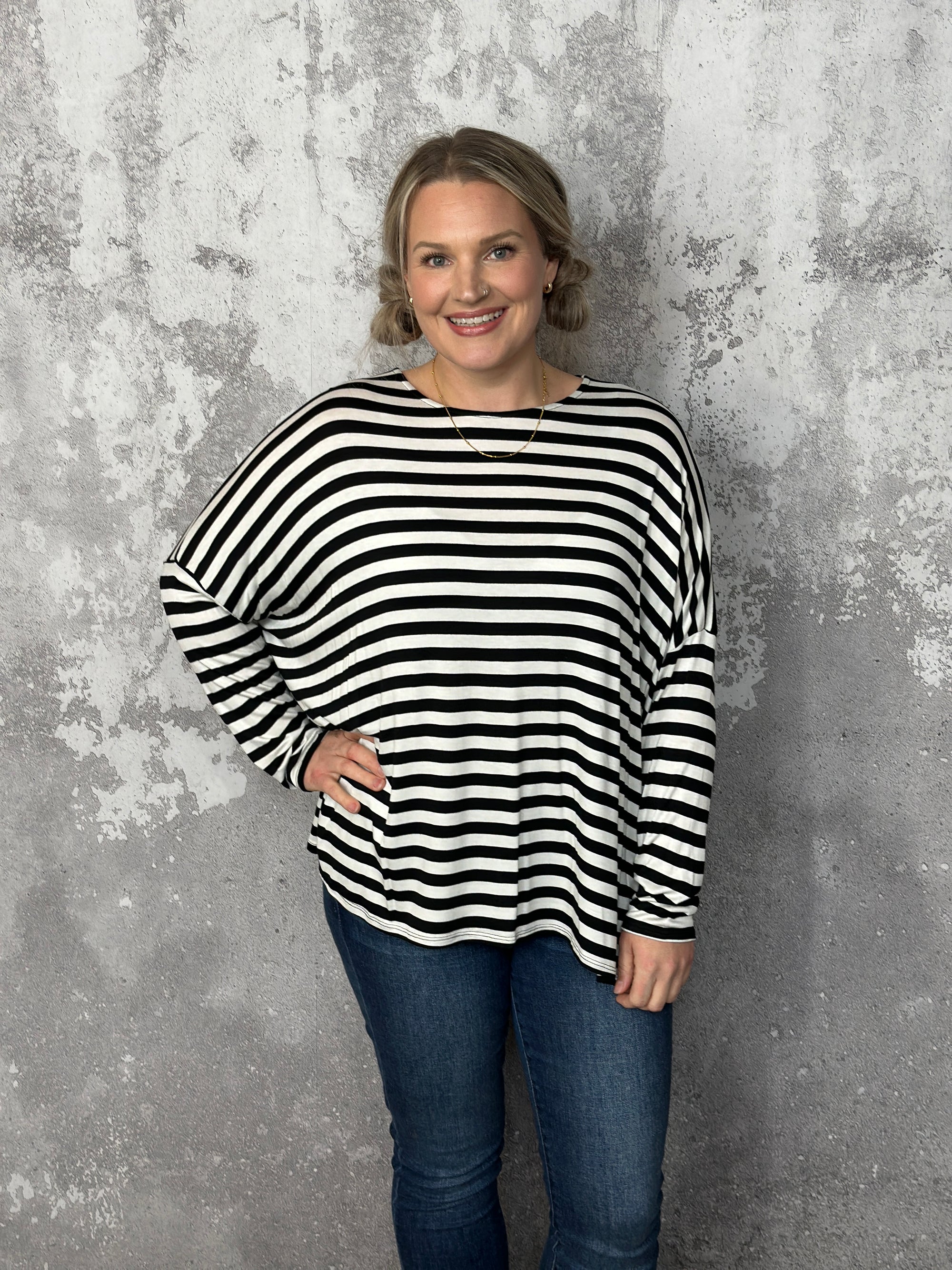 Doorcrasher - Striped Dolman Shirt Top (Small - 3X) - FINAL SALE