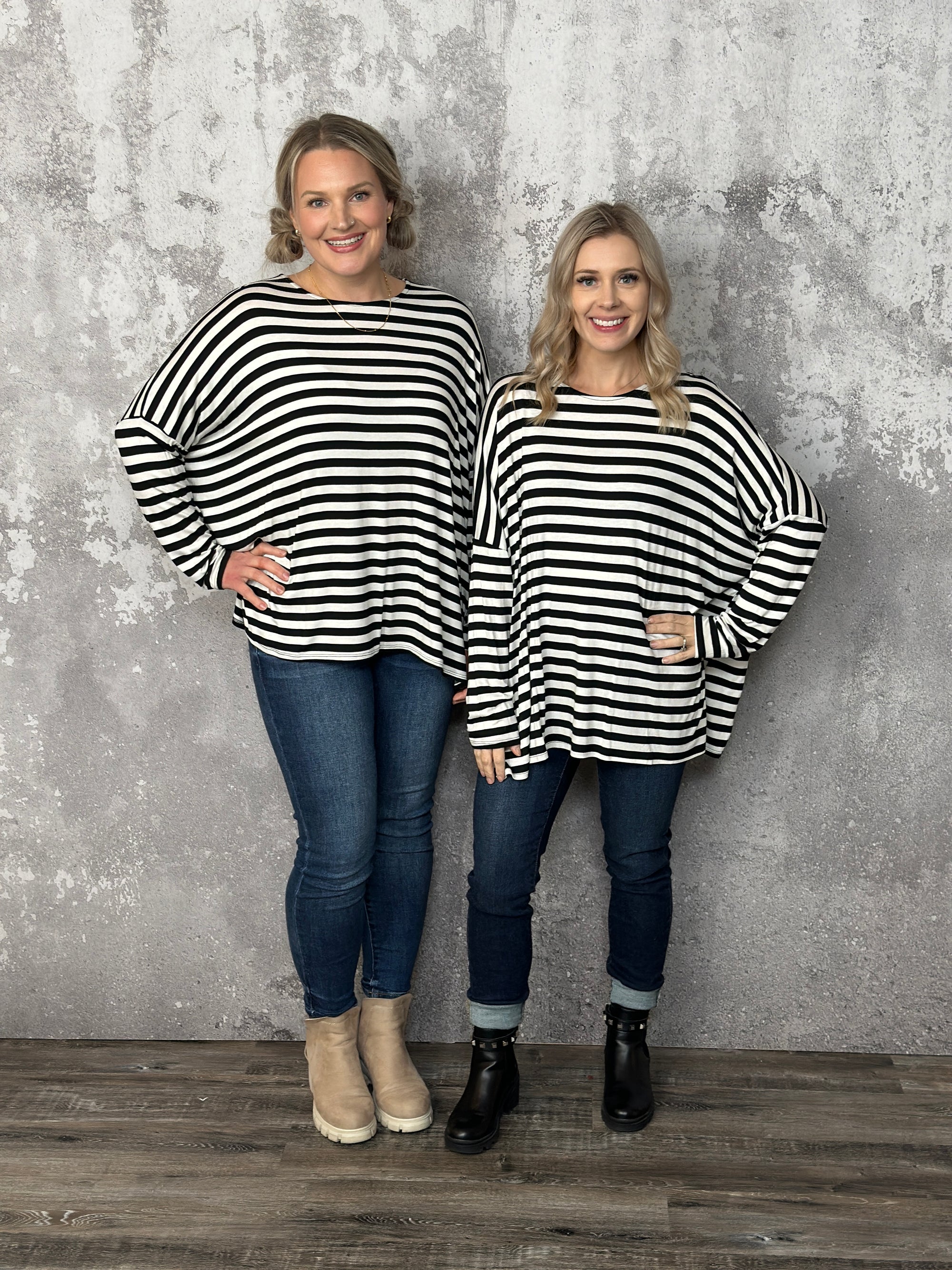 Doorcrasher - Striped Dolman Shirt Top (Small - 3X) - FINAL SALE