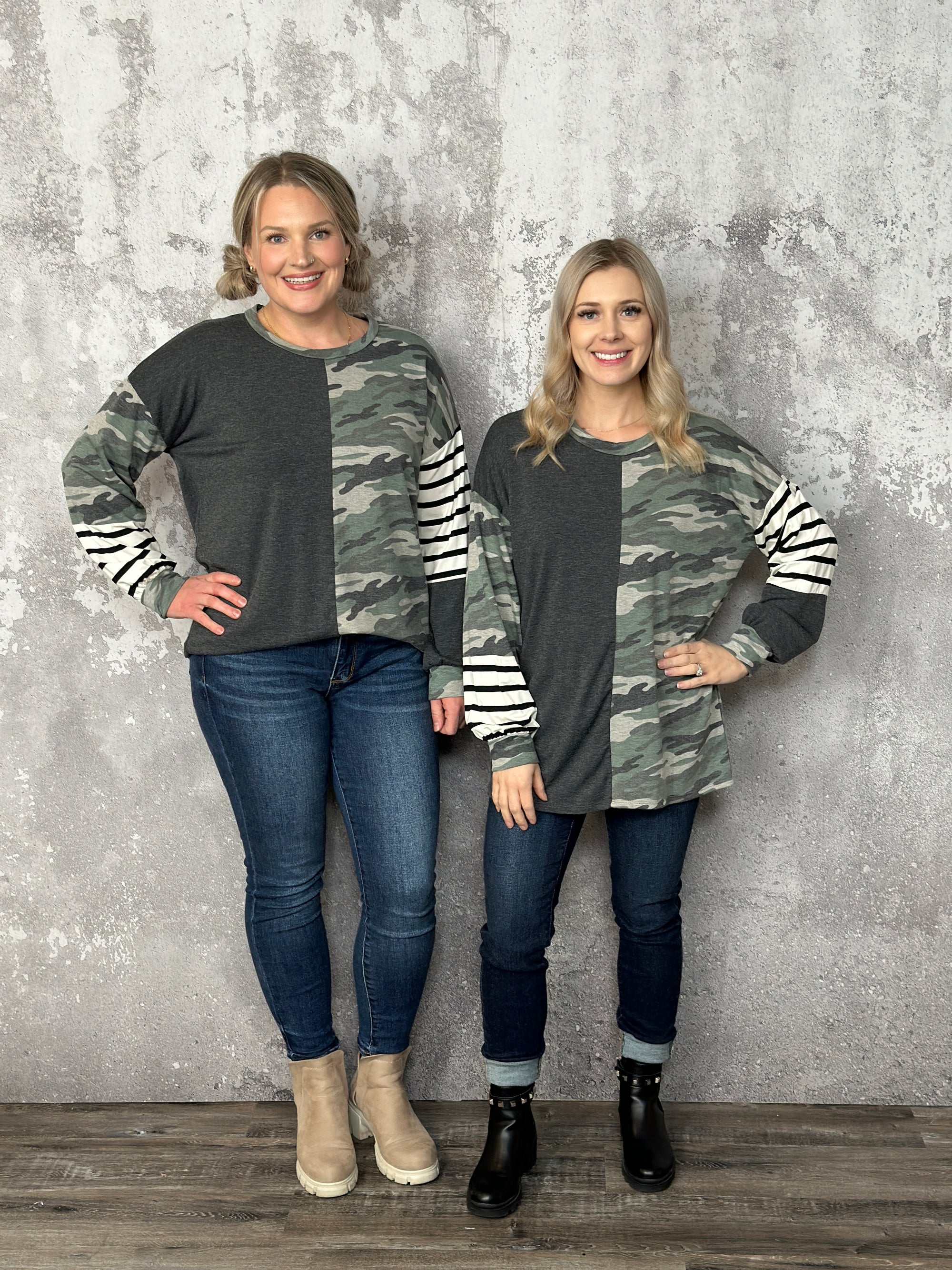 Doorcrasher - Camo/Stripe Long Sleeve  - FINAL SALE