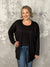 Doorcrasher - Basic Ribbed Cardigan - Black (Small - 3X) - FINAL SALE