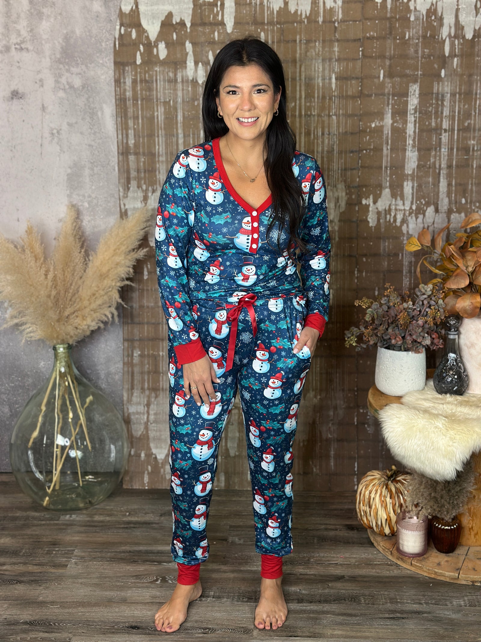 Buttery Shirley Lounge Sets - Snowman  - (XS- 3X)