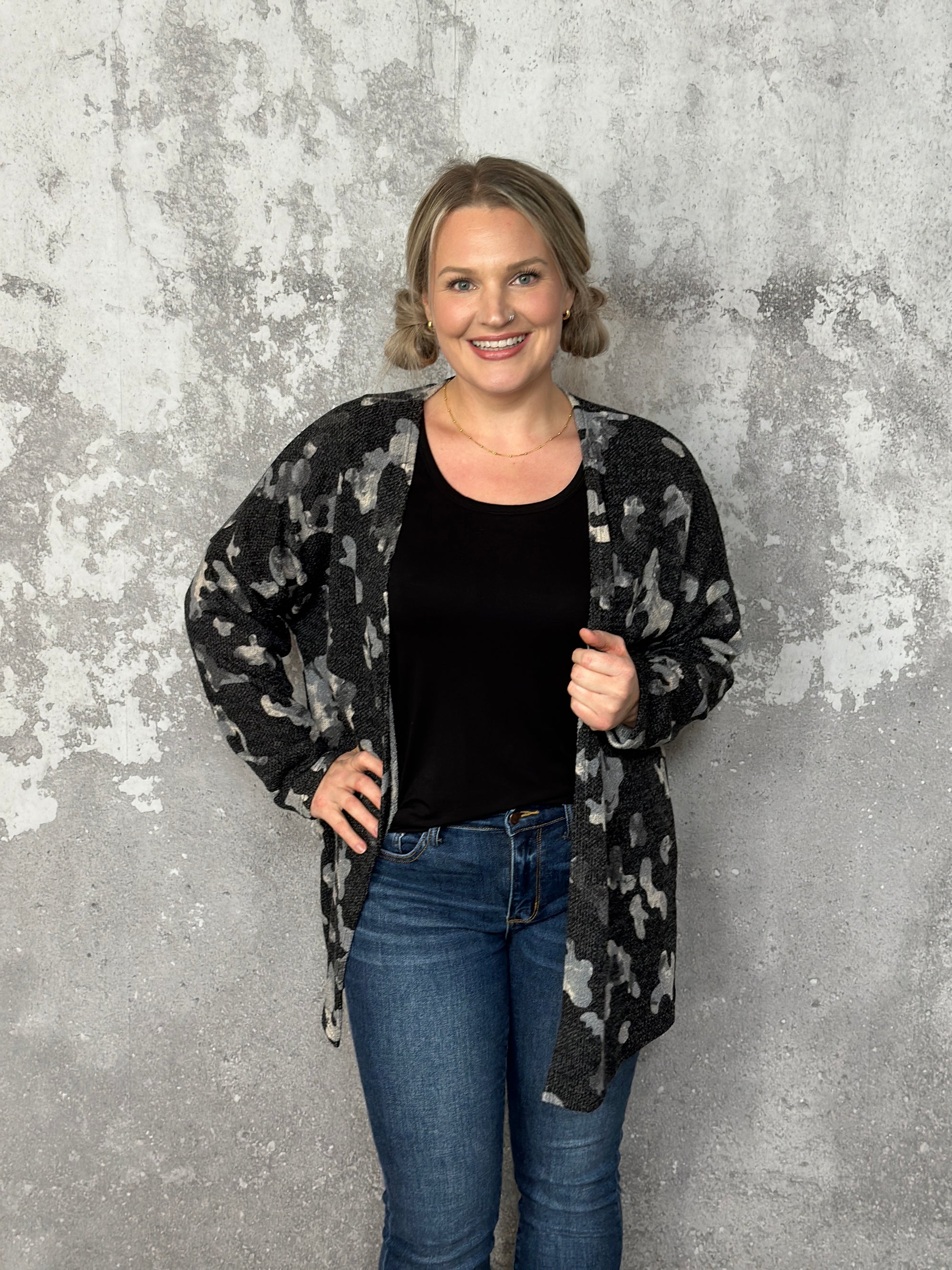 Doorcrasher - Pattern Cardigan - Black (Small - 3X) - FINAL SALE