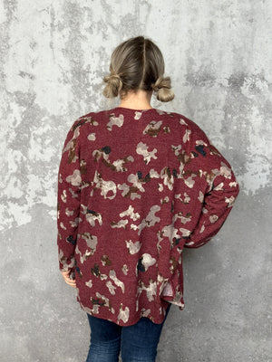 Doorcrasher - Pattern Cardigan - Burgundy (Small - 3X) - FINAL SALE