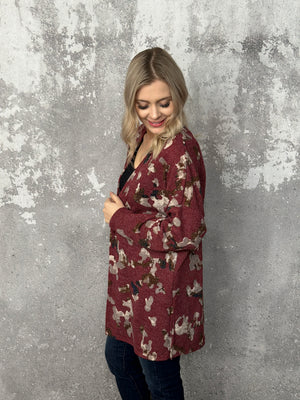 Doorcrasher - Pattern Cardigan - Burgundy (Small - 3X) - FINAL SALE