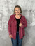 Doorcrasher - Waffle Button Shacket - Burgundy - Final Sale