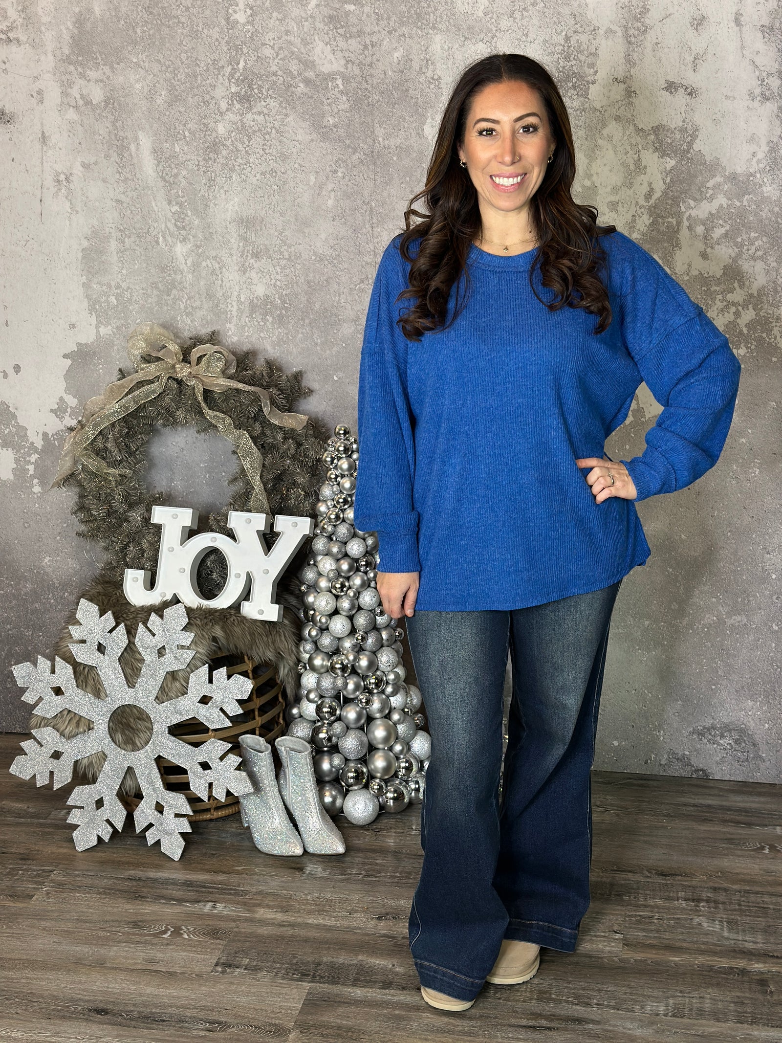 DOORCRASHER - Ribbed Hacci Long Sleeve - Navy (Small - 3X) - FINAL SALE