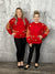 Red Snowfall Metallic Snowflake Sweater (Small - 2X)