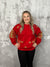 Red Snowfall Metallic Snowflake Sweater (Small - 2X)