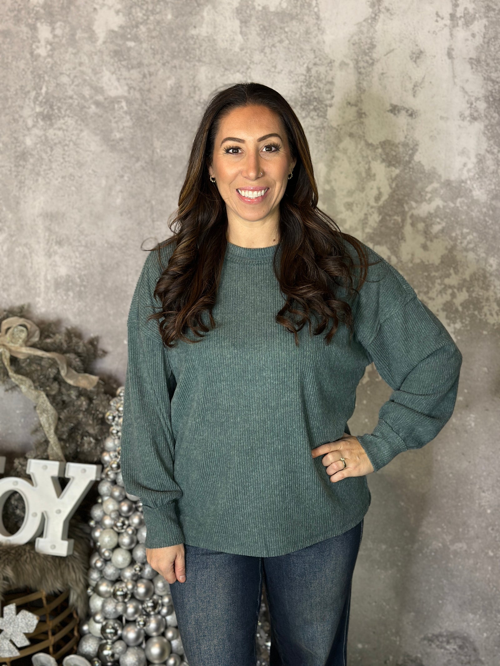 DOORCRASHER - Ribbed Hacci Long Sleeve - Ash Jade (Small - 3X) - FINAL SALE