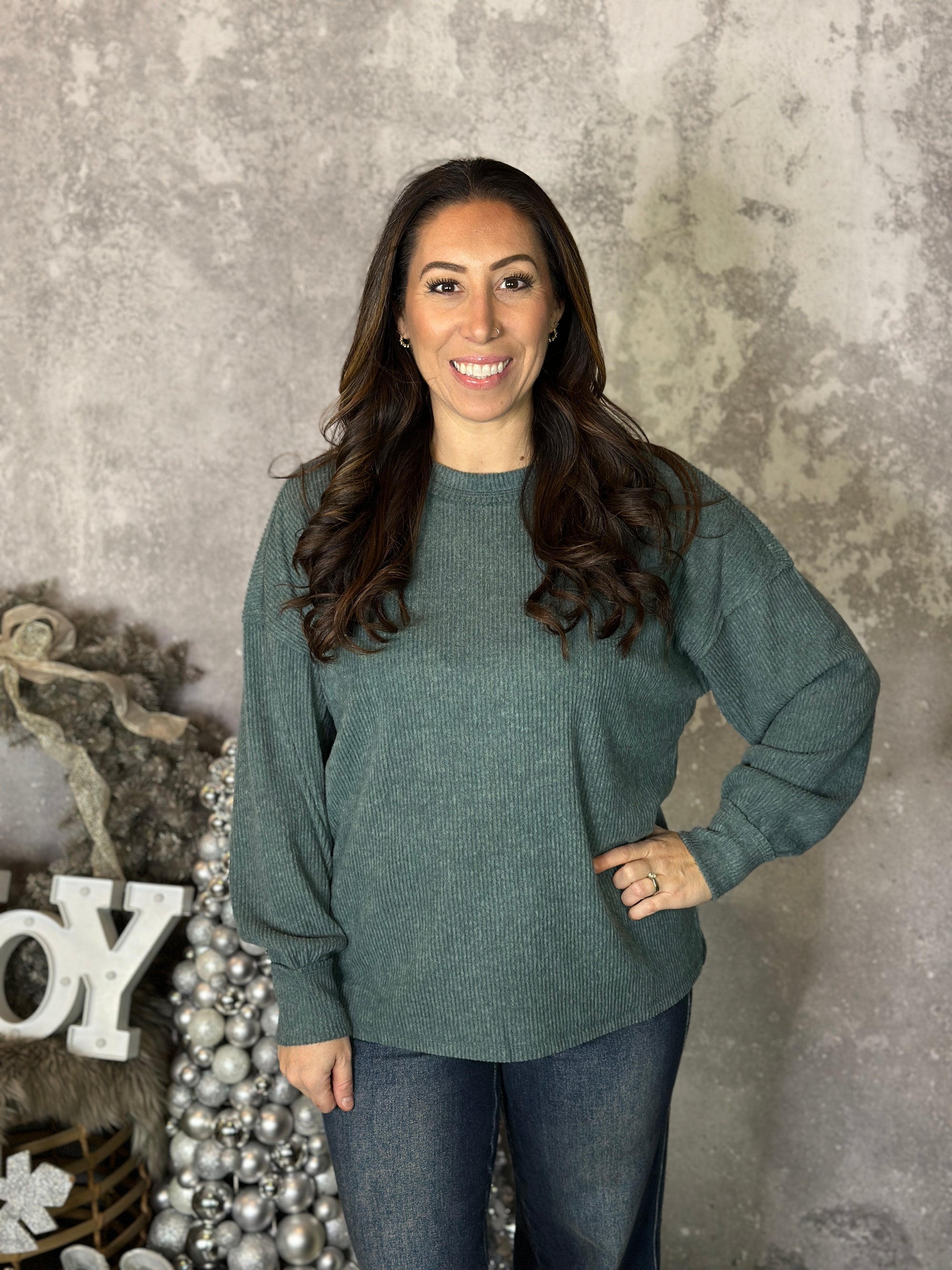 DOORCRASHER - Ribbed Hacci Long Sleeve - Ash Jade (Small - 3X) - FINAL SALE