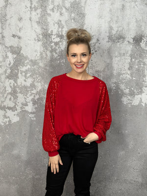 Santa Baby Top - Red (Small - XL) BESTSELLER (SMALL LEFT)