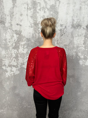 Santa Baby Top - Red (Small - XL) BESTSELLER (SMALL LEFT)