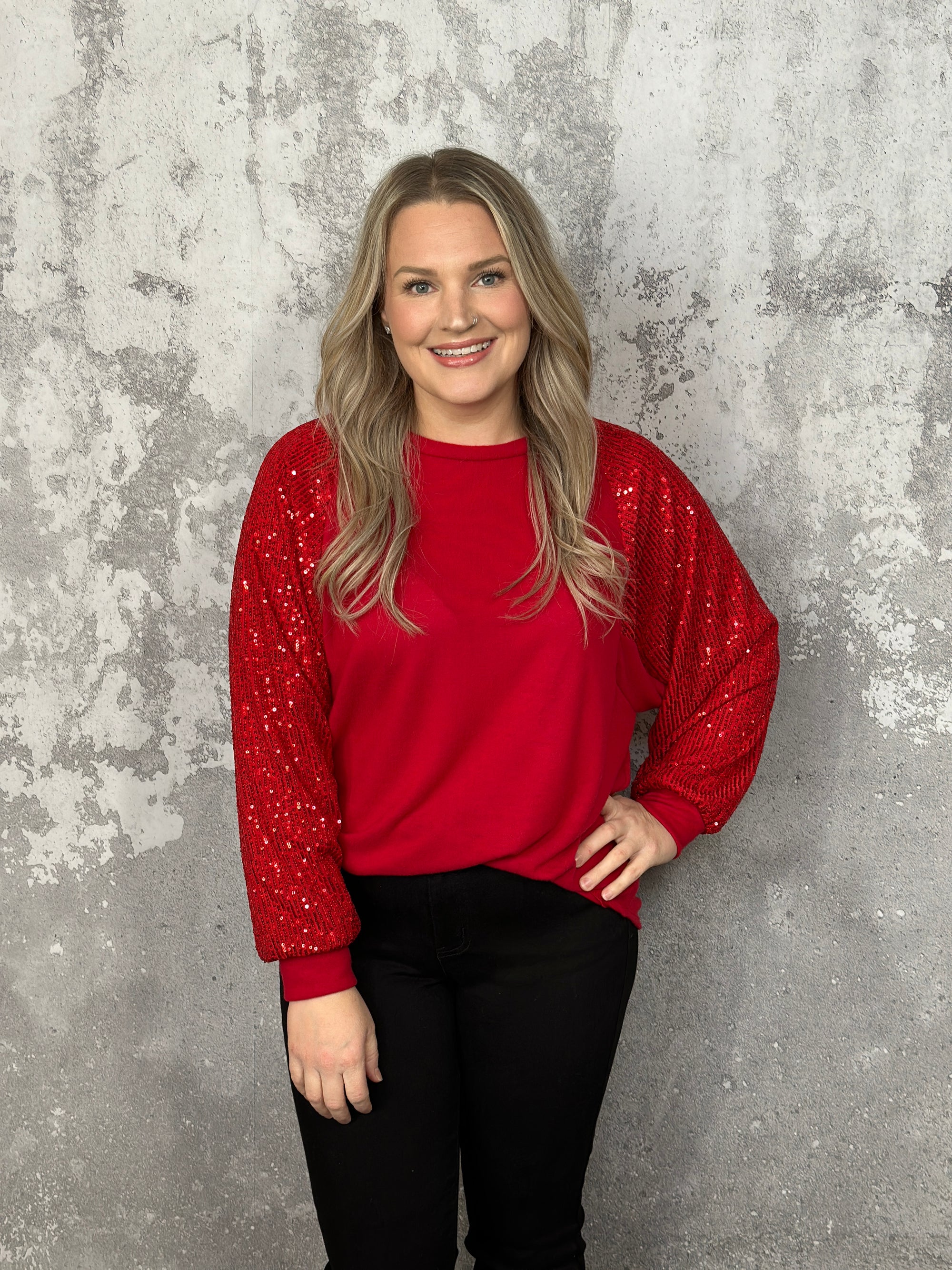 Santa Baby Top - Red (Small - XL) BESTSELLER (SMALL LEFT)