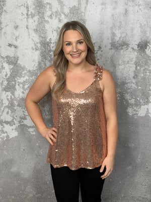 Rose Gold Glitz Tank