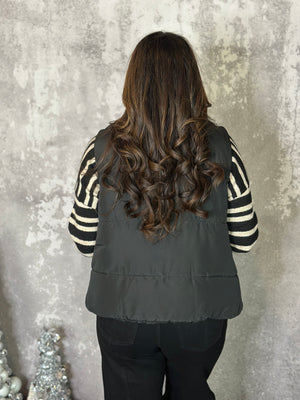 Black Puffer Vest (Small - 3X)