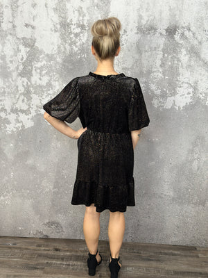 Black Velvet Multicolor Sparkle Dress - FINAL SALE