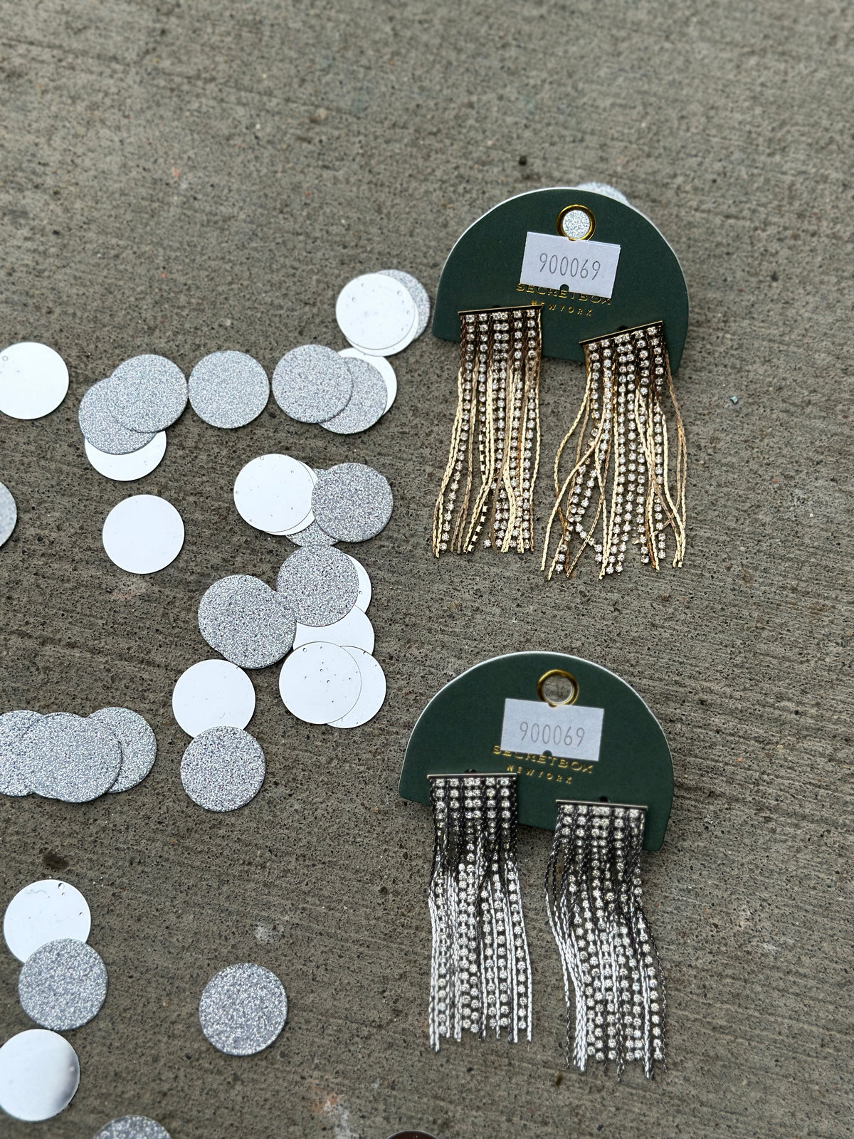 Straight Rhinestone Fringe Statement Earring - 2 Colors