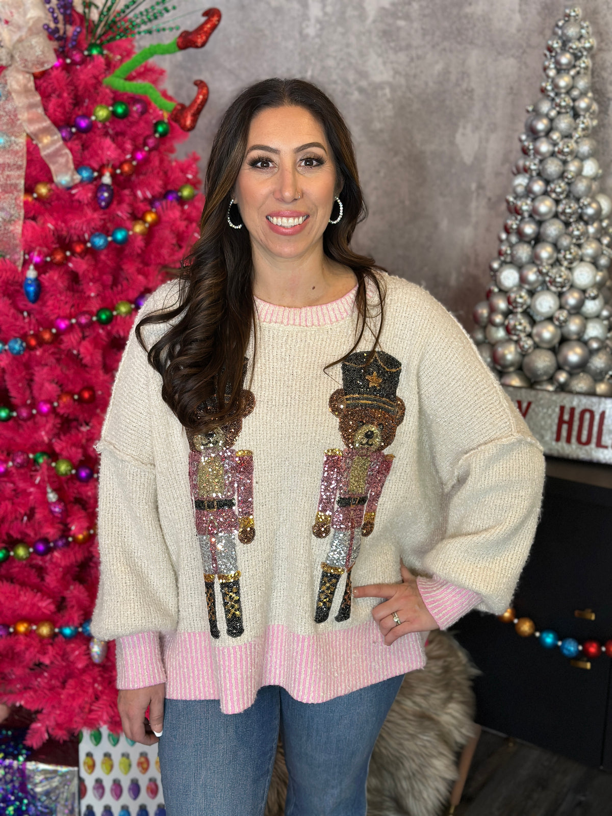 Sequin Bear Sweater