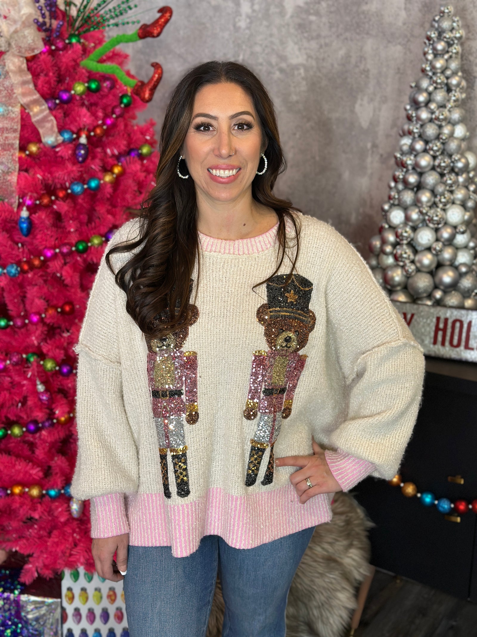 Sequin Bear Sweater