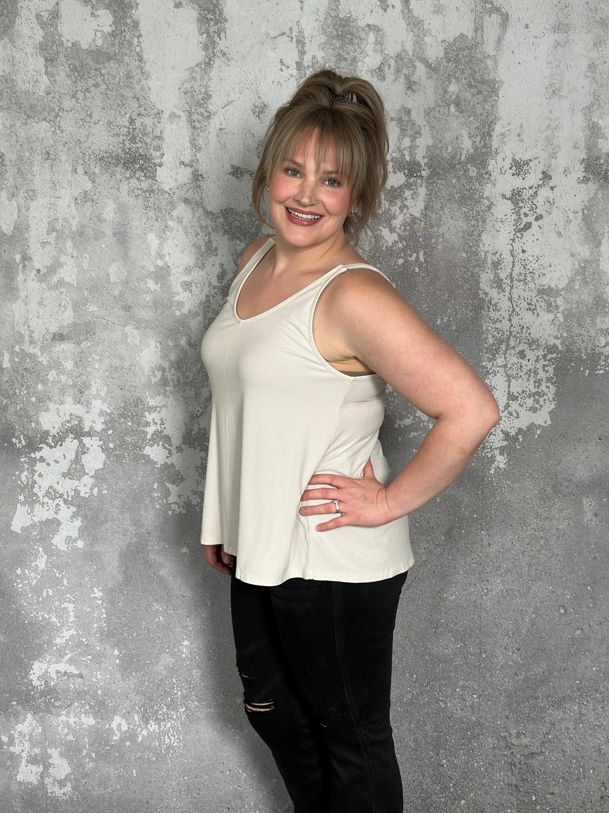 The Penny Tank - Ivory - FINAL SALE