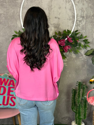 Pink Dolman Flow Top