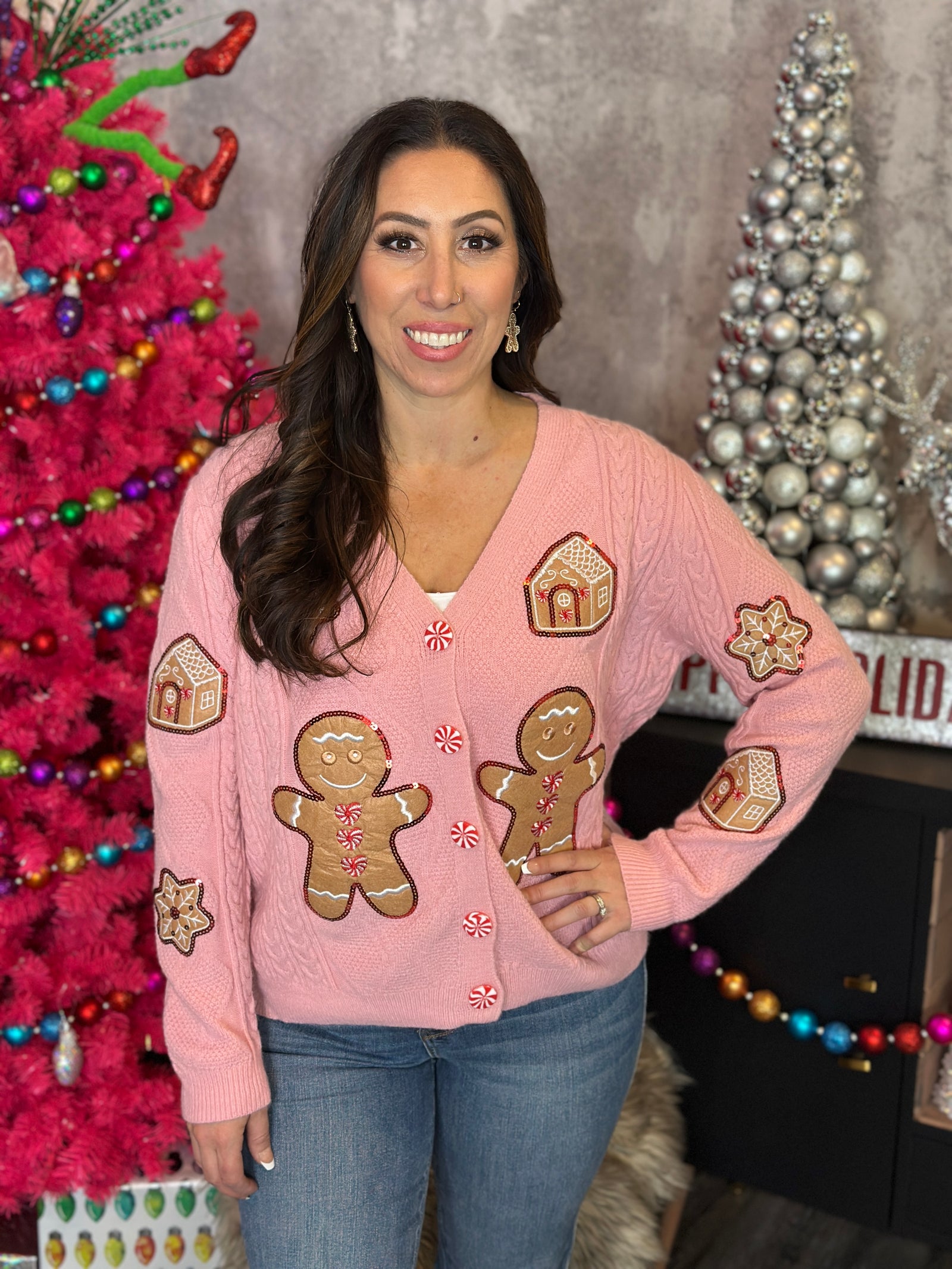 Blush Gingerbread Cardigan (Small - 3X)