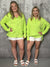 Relaxed Fit Snap Hoodie - Lime Green-(MEDIUM LEFT)