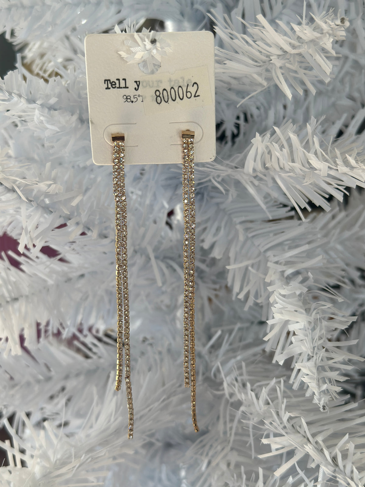 2 Strand Dainty Rhinestone Earring - 2 Colors