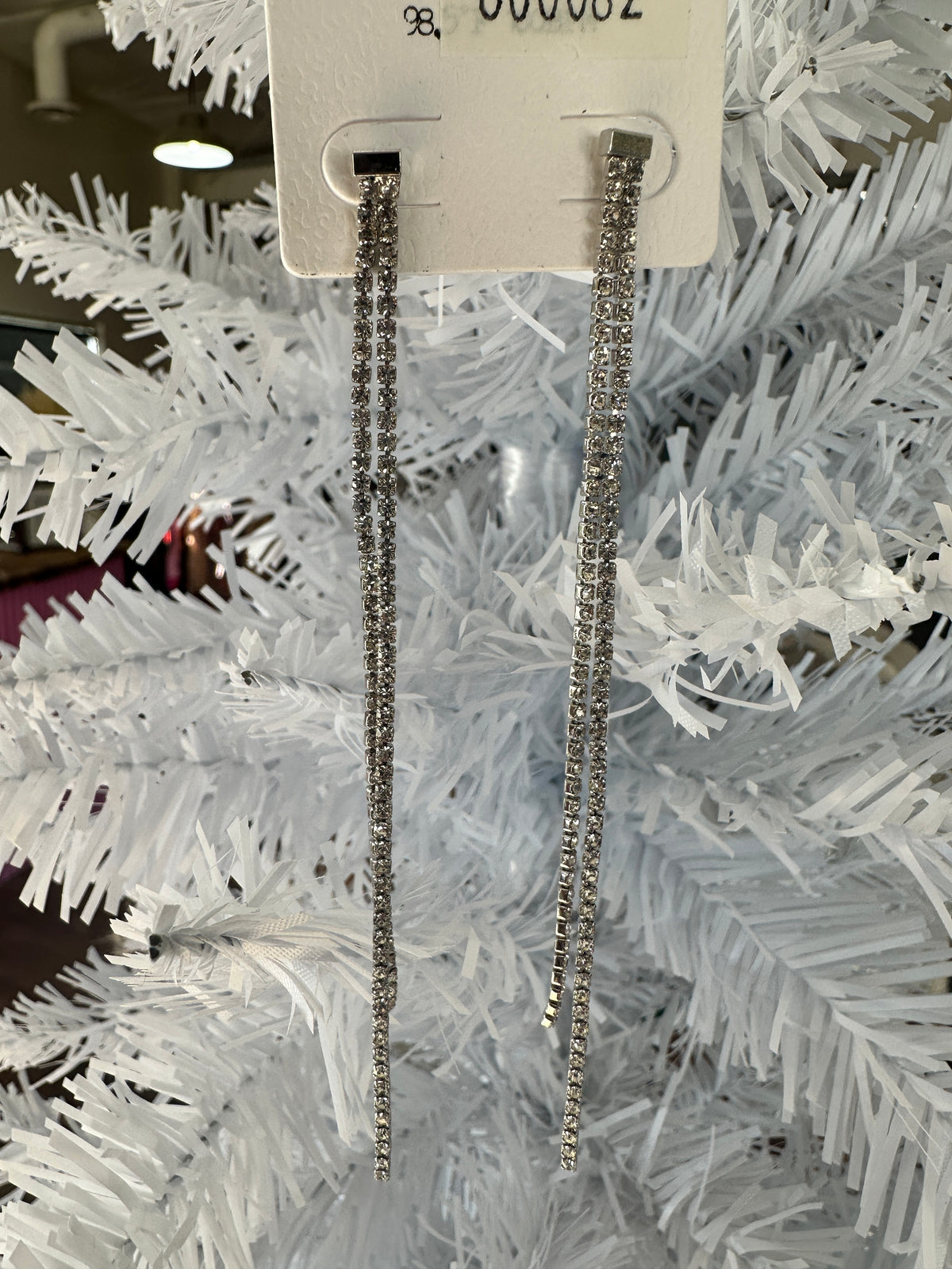 2 Strand Dainty Rhinestone Earring - 2 Colors