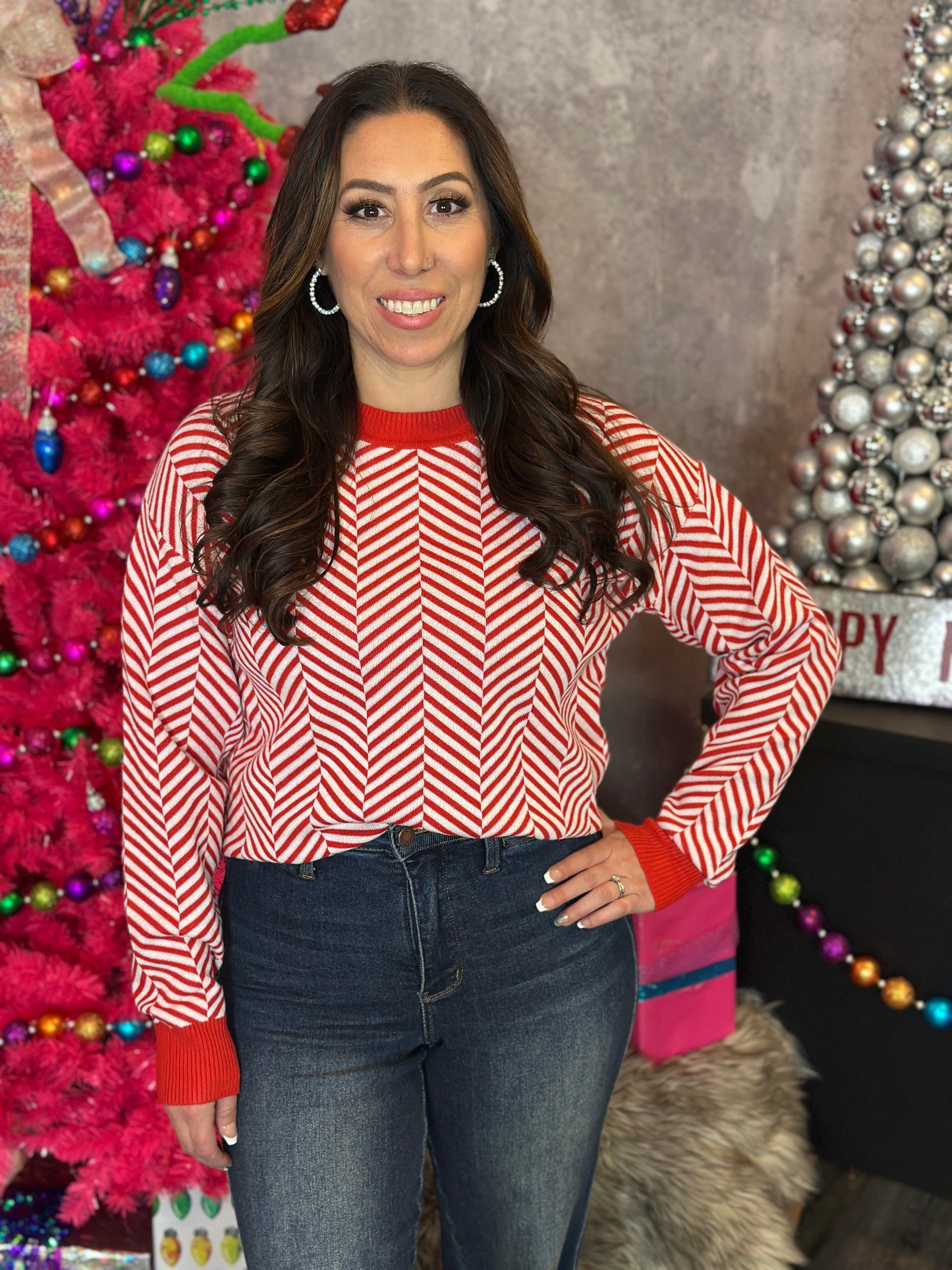 DOORCRASHER - Candy Cane Sweater (Small - 3X) - FINAL SALE