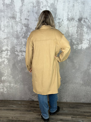 Camel Textured Shacket - Small - 3X) BESTSELLER