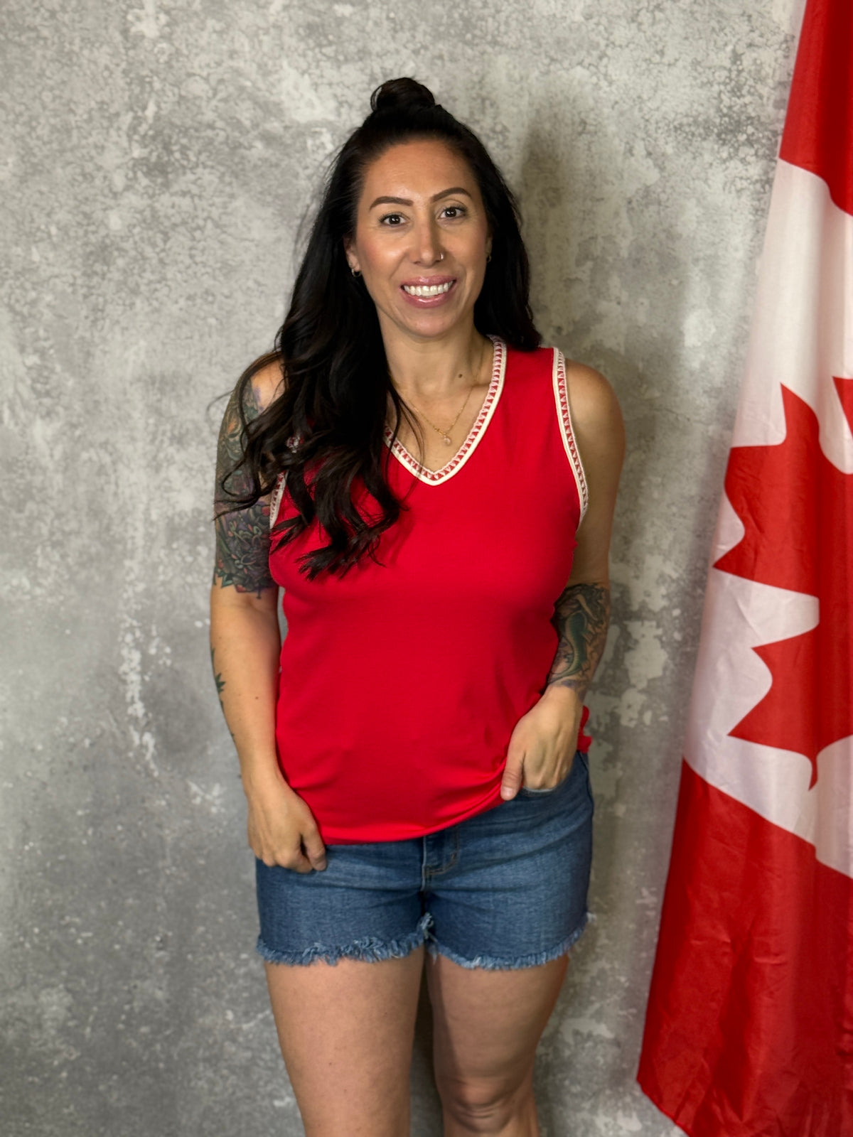 The Hailey Tank - Red (Small - 3X)