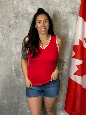 The Hailey Tank - Red (Small - 3X)
