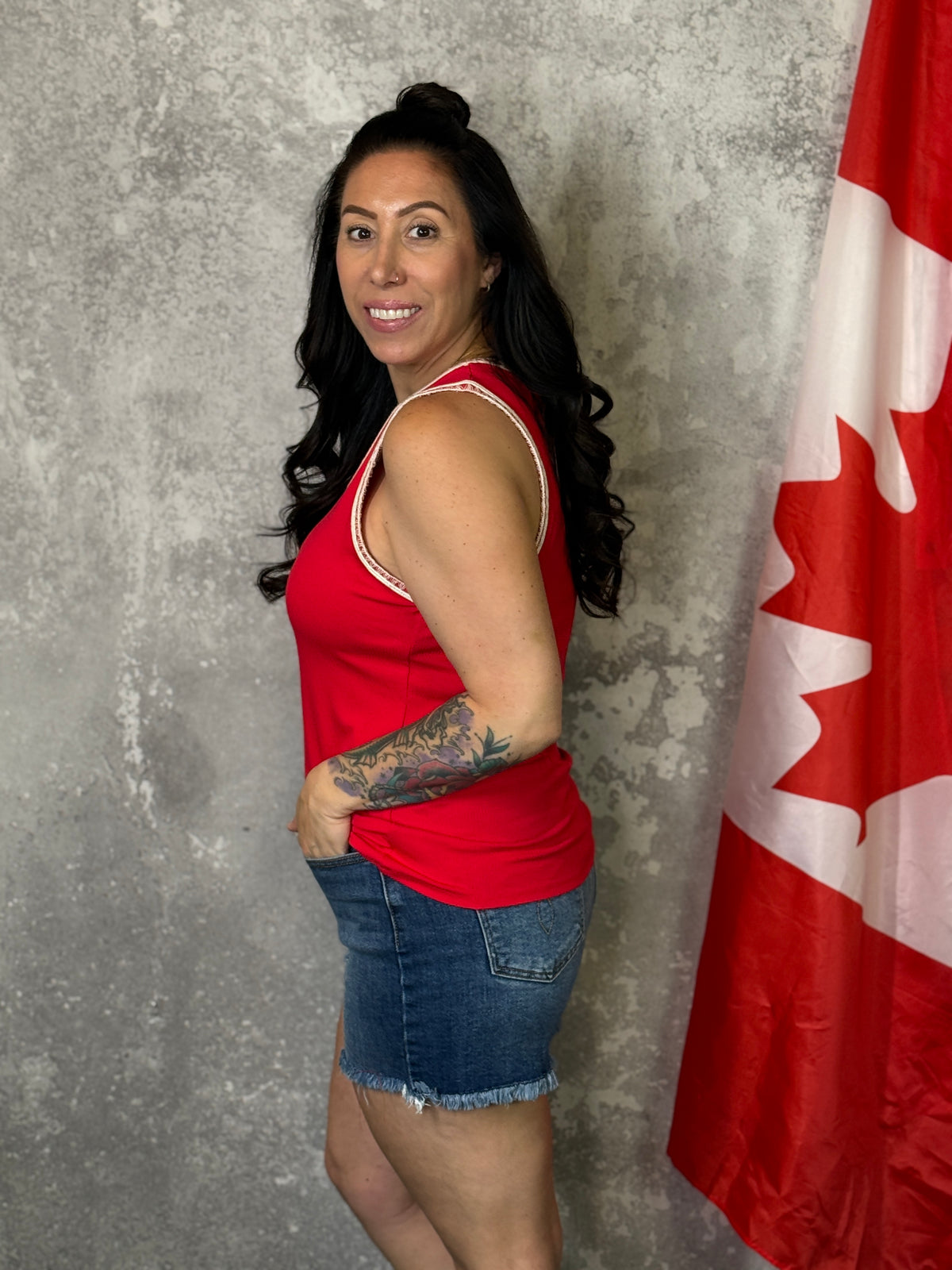 The Hailey Tank - Red (Small - 3X)