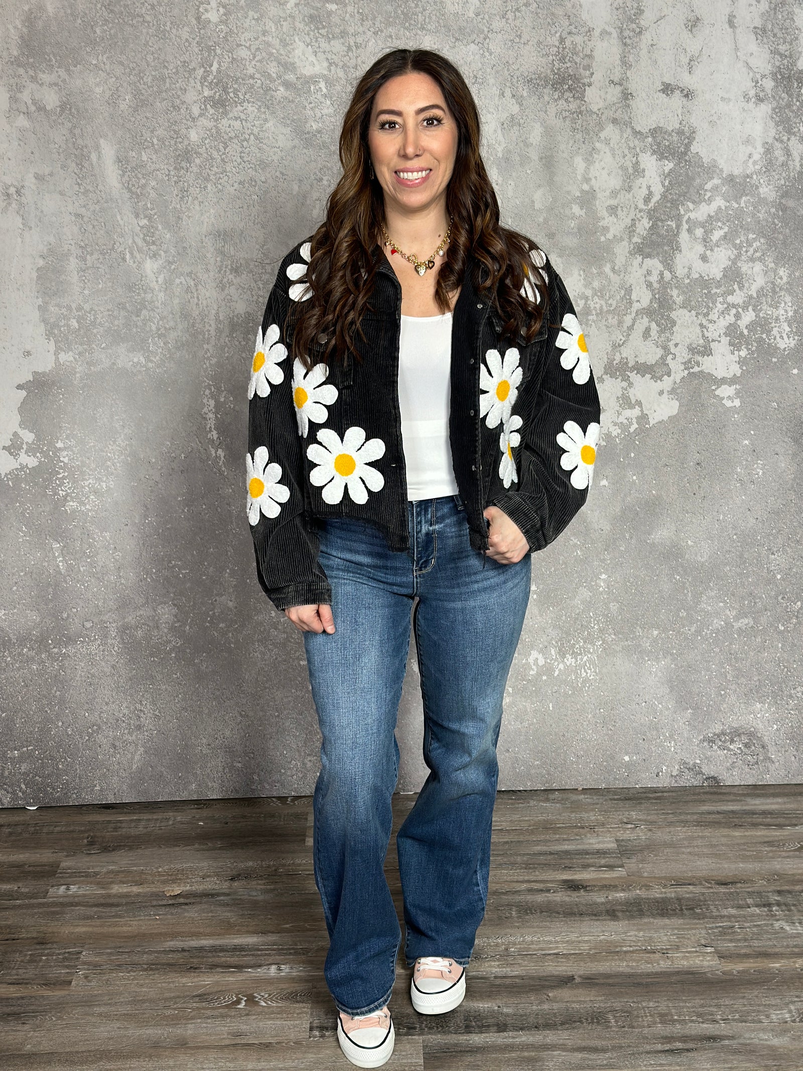 Daisy Corduroy Jacket - Black - FINAL SALE