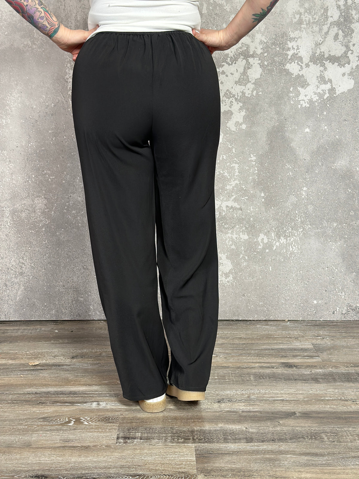 Straight Leg Basic Dress Pant - Black (Small - 3X)