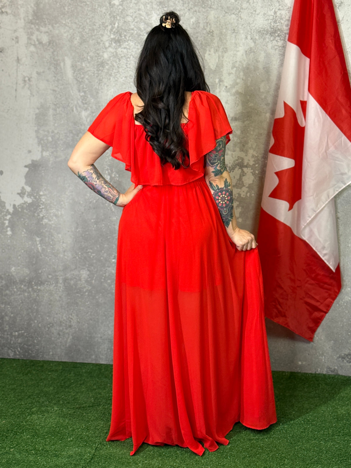 Strut your Suff Maxi Dress - Tomato Red (Small - 3X)