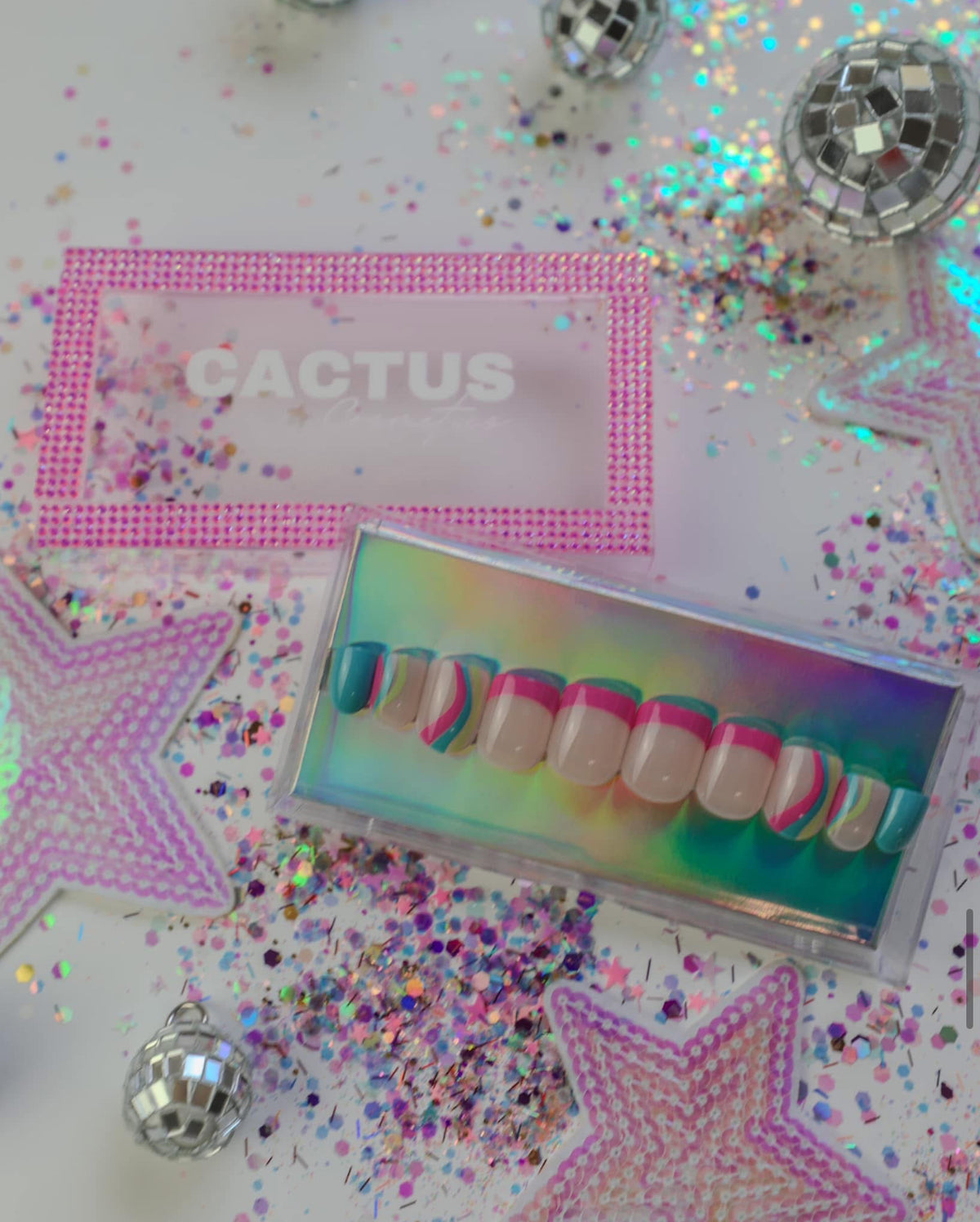 Glue On Nails - Retro Swirl