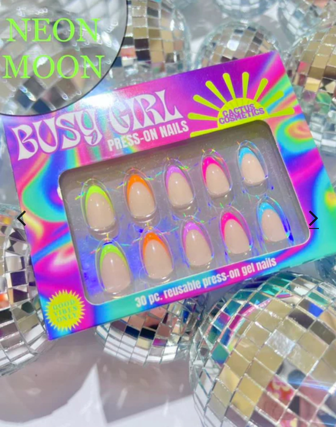 Press on Nails - Rainbow Almond Tip