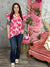 Pink Floral Ruffle Sleeve Top (Small - 3X)