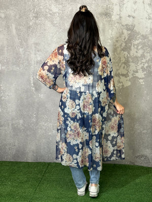 Fresh Spring Florals Duster - Navy RESTOCK