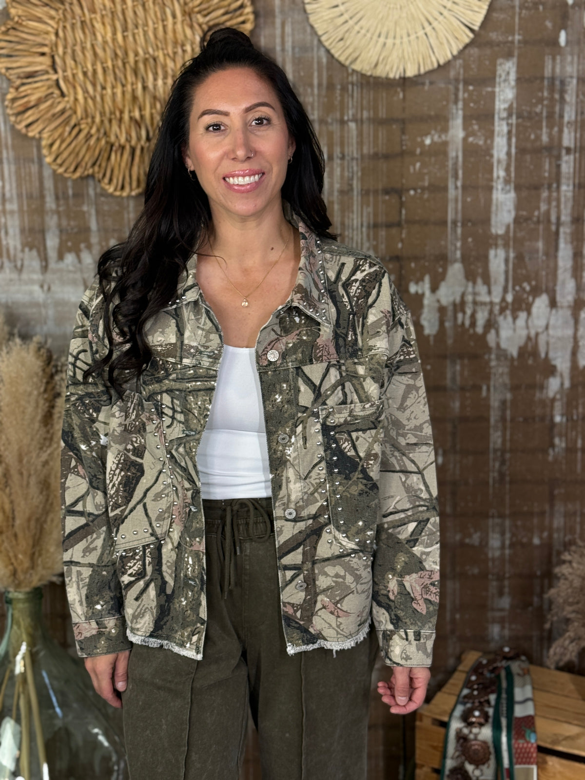 Studded Camo Jacket (Small - 3X)