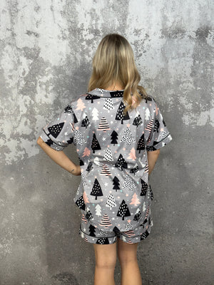 Shirley Short Sleeve/Shorts Lounge Set - Christmas Tree (Small - 3X) *NEW