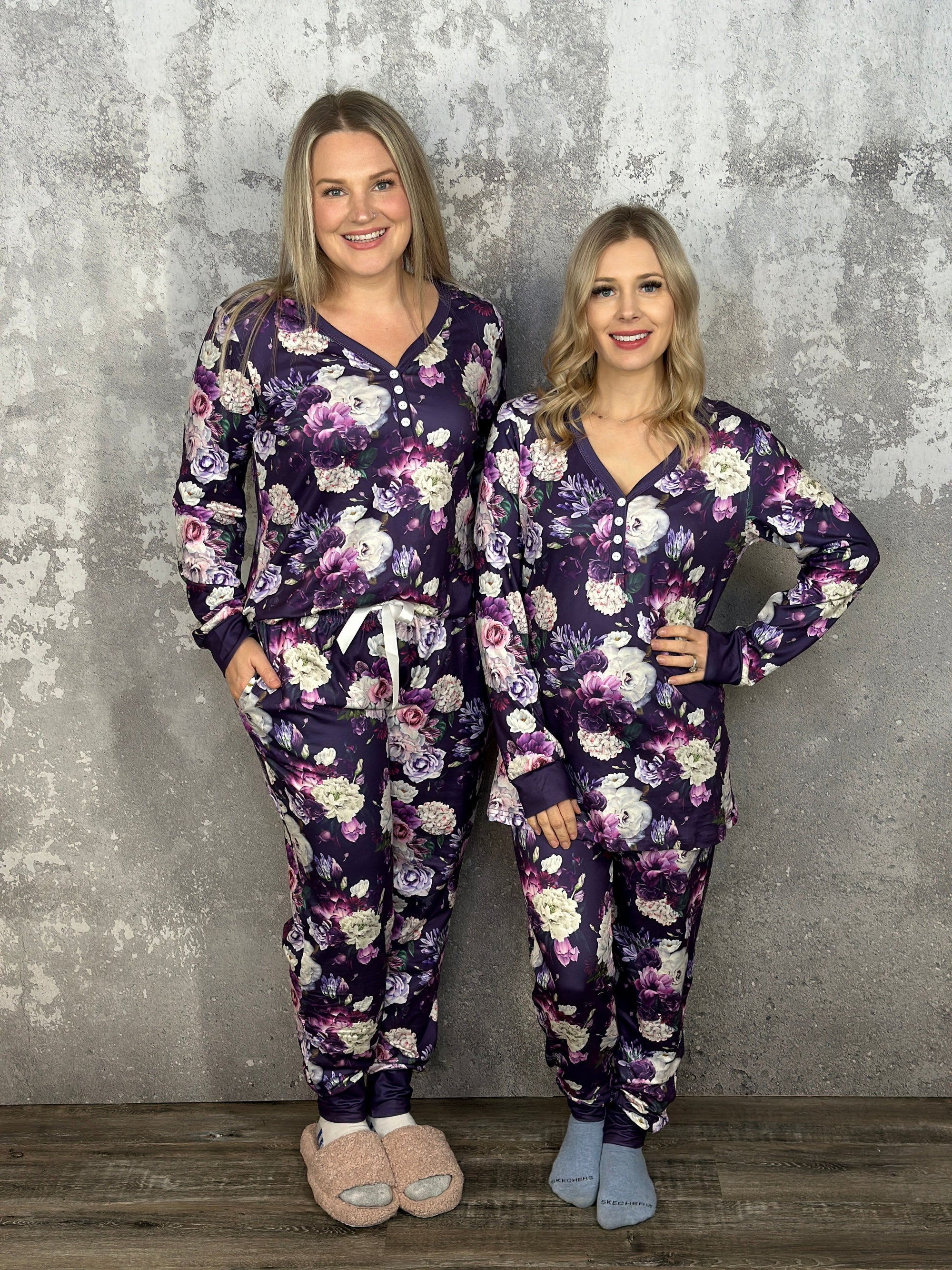 Buttery Shirley Lounge Set - Purple Flora (Small - 3X) *NEW