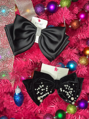 Black Bow Hair Clip - 2 Styles