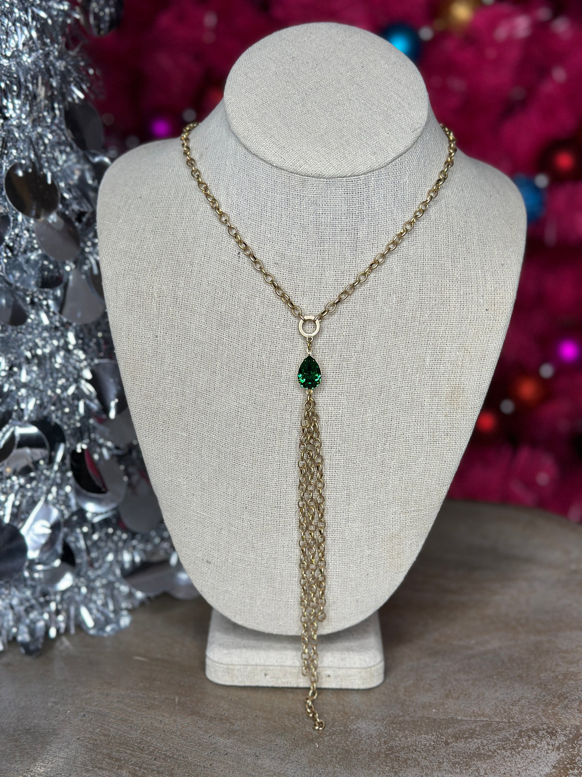 Green Tassel Necklace