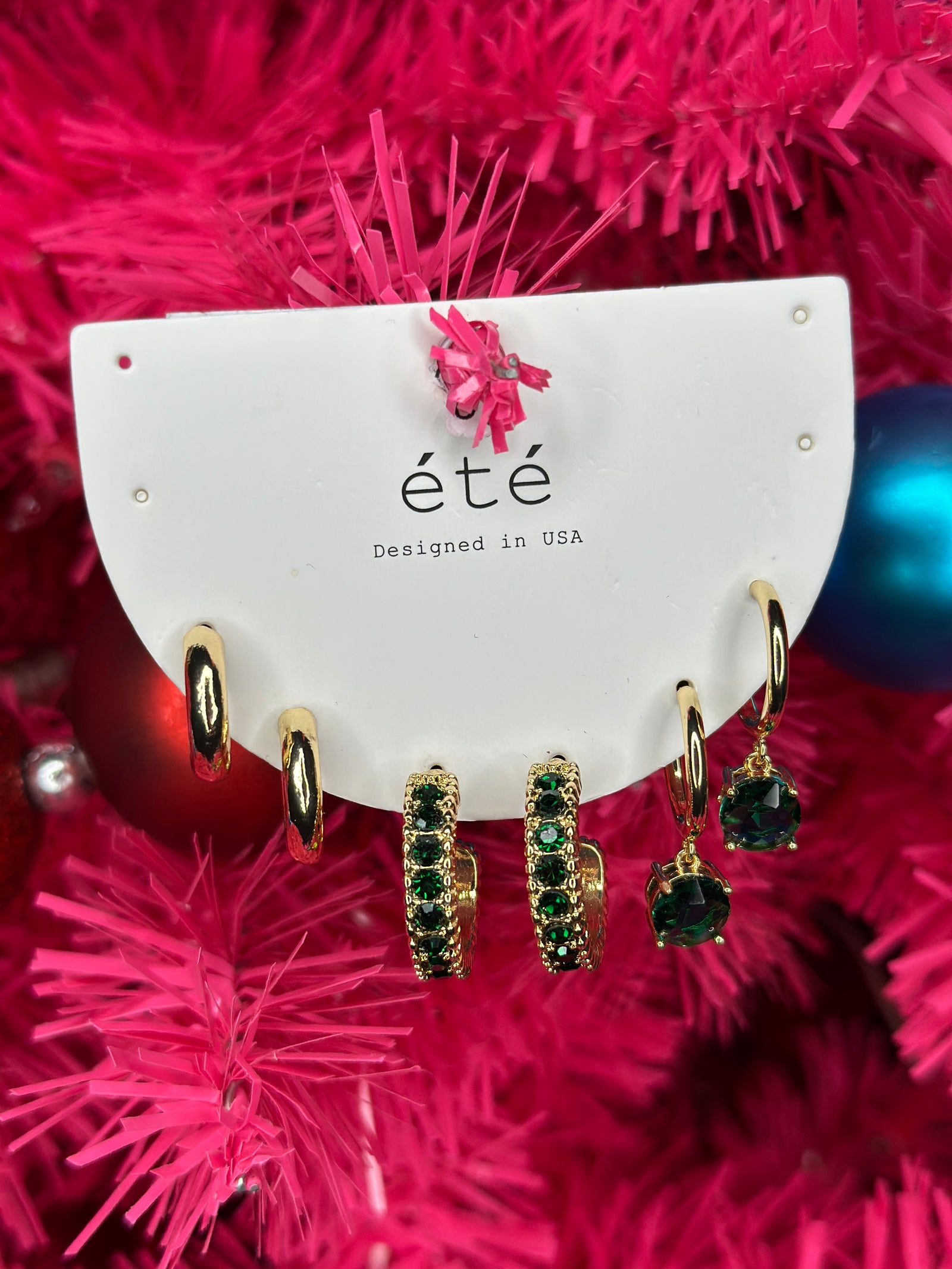 Set of 3 Earring  - Green