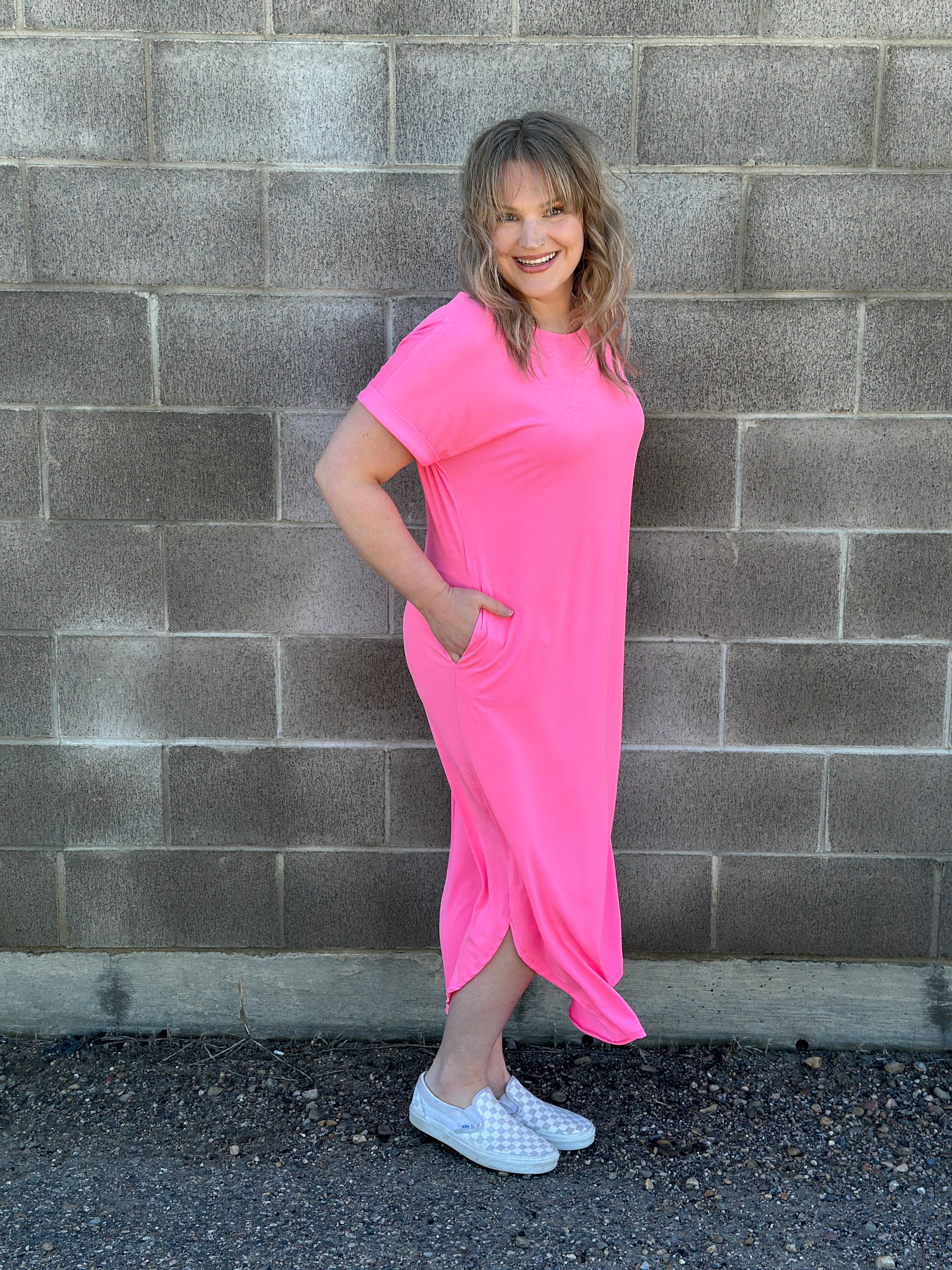 Wrinkle Free Maxi Dress - Pink (Small - 3X)