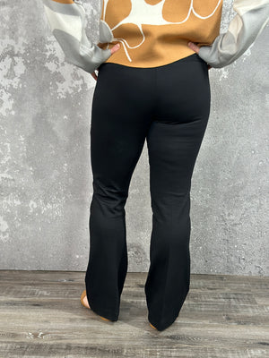 Black Micro Flair Front Pleat Dress Pant (Small - XL)
