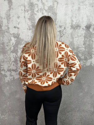 Rust Floral Sweater